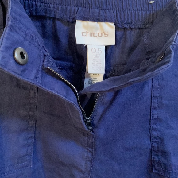 Chico’s Petite Crop Cargo Linen/Cotton Pants - Picture 4 of 12